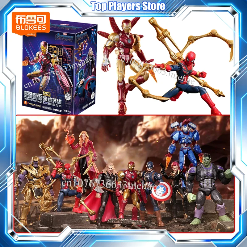 Genuine Blokees Marvel Heroes Blind Box Toys Spider Man Action Figure Avengers Endgame Lite V2 Assembly Model Kit Mystery Box