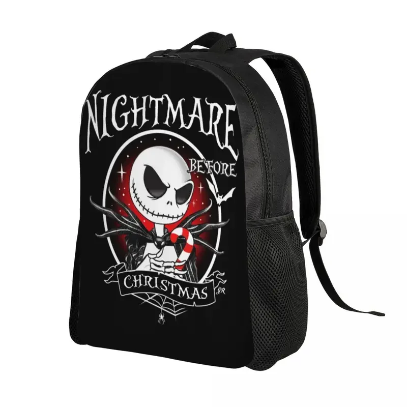 Personalizzato The Nightmare Before Christmas Jack Skellington zaini per uomo donna impermeabile College Halloween Bag stampa Bookbag