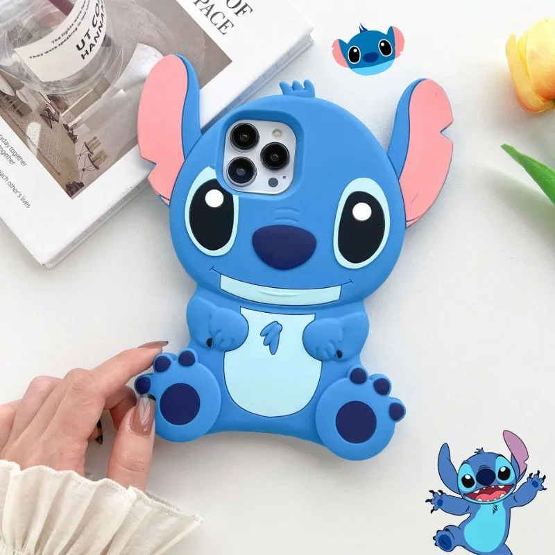 Disney Cute Stitch Silicone Phone Case Cover for iPhone 14 13 12 11 Pro X XS XR max Promax plus Cartoon shockproof soft shell