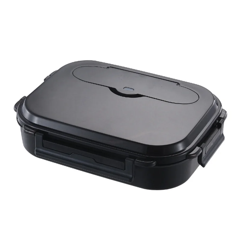 

-A02R 1Set Stainless Steel Lunch Box Breakfast Bento Case With Soup Cup Lunch Container Box Black