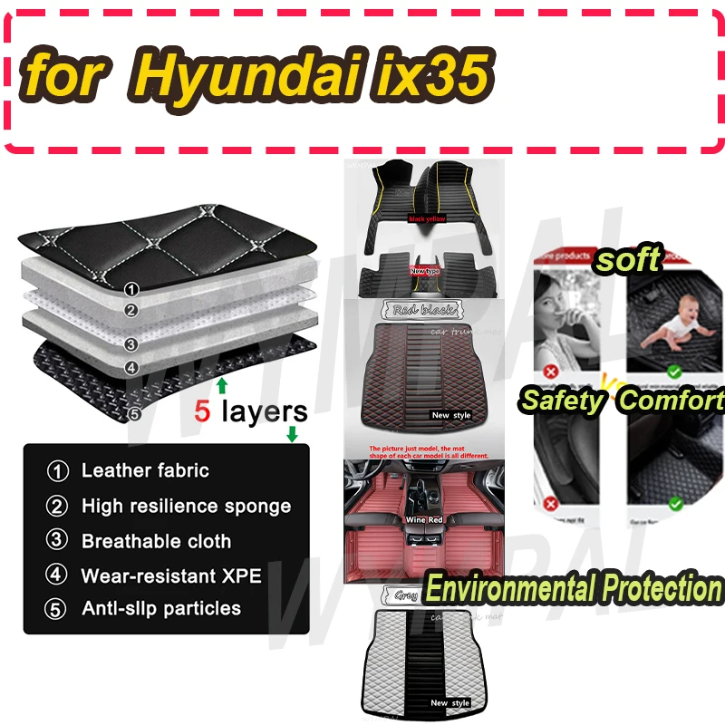 

LUXURY Custom Automotive Car Floor Mats For Hyundai ix35 2010 2011 2012 2013 2014