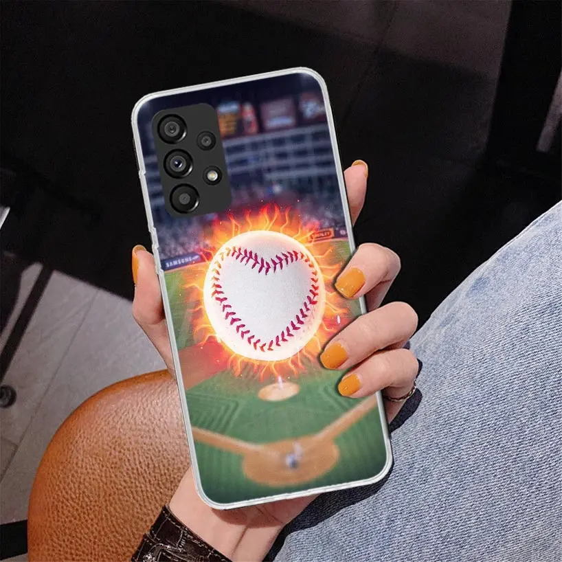 Baseball Sport Phone Case For Samsung Galaxy A15 A25 A35 A55 A14 A24 A34 A54 A04S A13 A23 A33 A53 A03S A12 A52 A22 A32 A02S