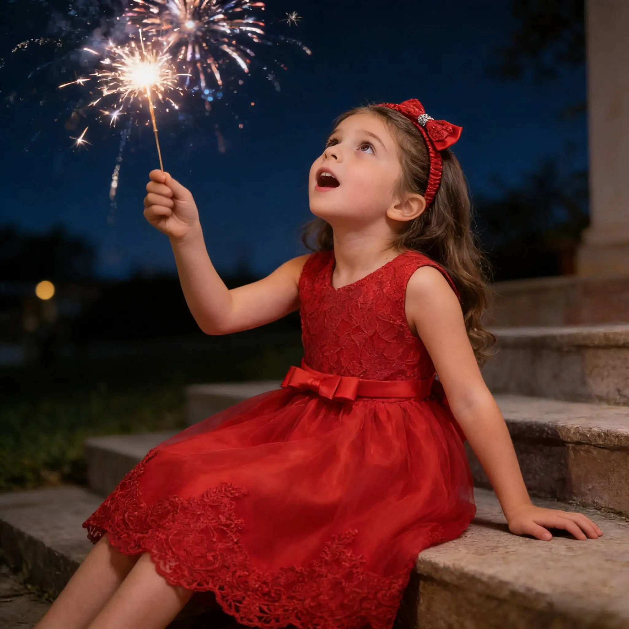 Neugeborenen-Geburtstagskleid für Mädchen 3 6 12 24 Monate Neujahrs-Festkleid Spitzenkleid mit Stickerei und Kopfschmuck Babykleidung