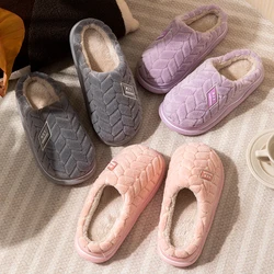 Mo Dou Winter Home Slippers for Women Warm Thick Sole Non Slip Indoor Slippers for Men Fluffy Bedroom Slippers for Unisex