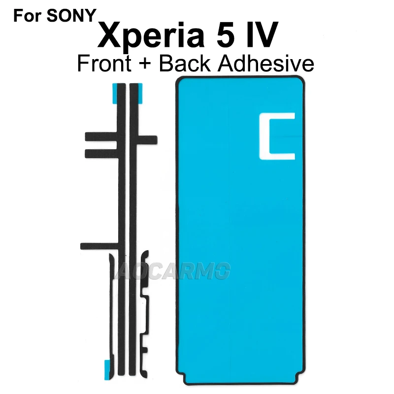 Aocarmo For SONY Xperia 5 IV X5iV XQ-CQ72 CQ62 CQ54 SO-54C Front LCD Rear Back Cover Adhesive Sticker Repair Part