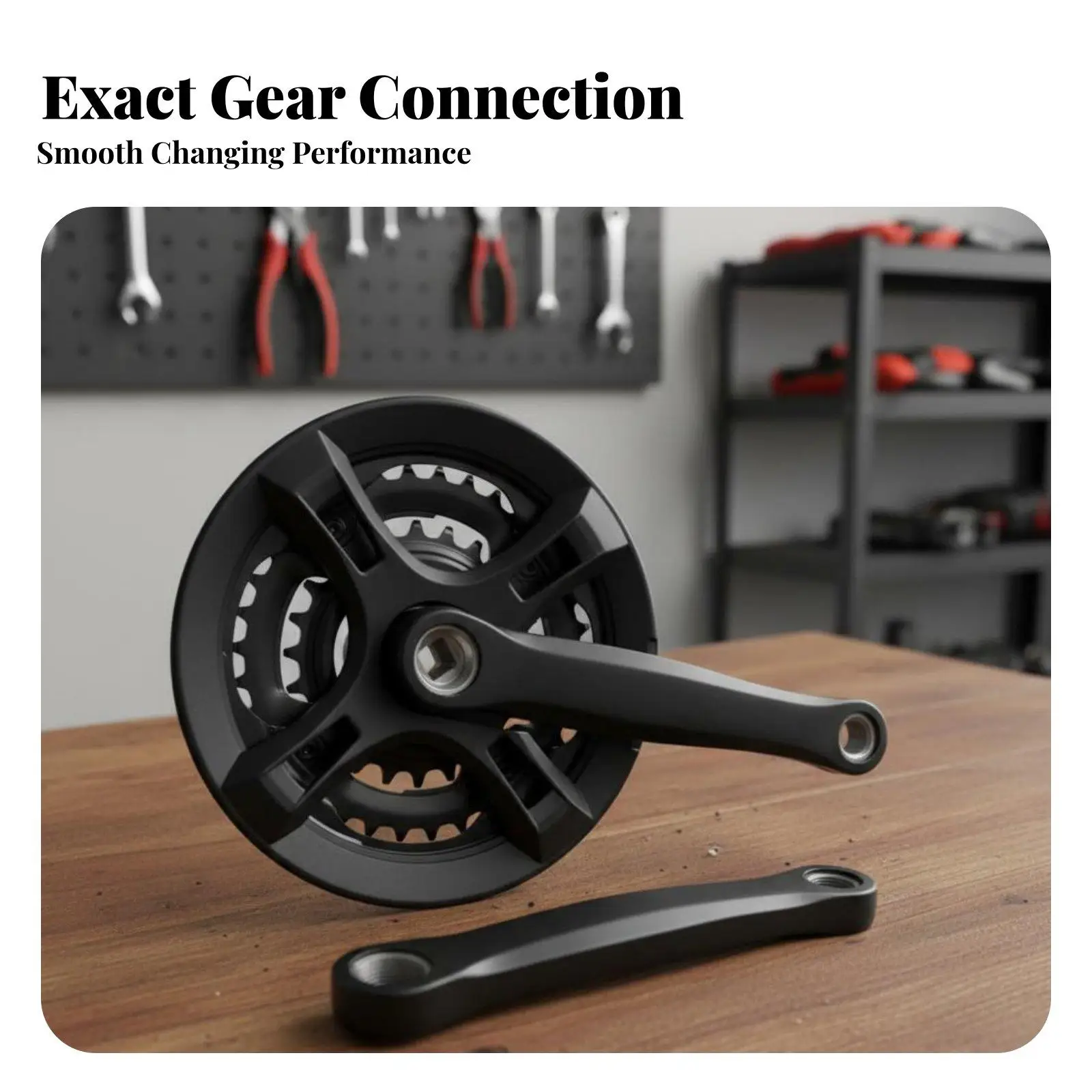 Mountain Bike Crankset Aluminum Alloy Cranks Mountain Bike Crankset Multi-Speed Compatible Bike Crank Arm Set for Biking