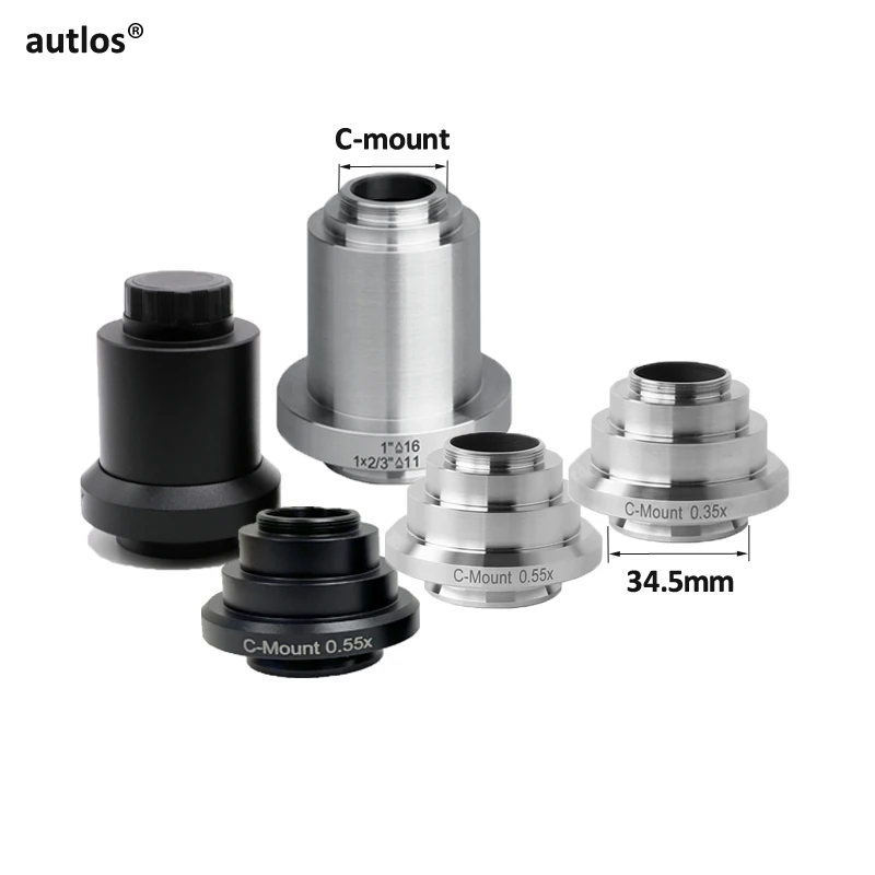 0.35X 0.55X 1X C-mount Phototube Camera Coupler Adapter CCD Trinocular Microscope Relay Lens Interface Adapter for DM HC Series