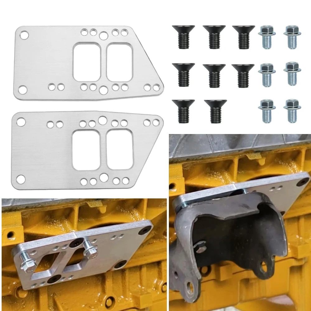 for LS Swap Motor Mounts Adapter Plates LS Conversion Adjustable Universal Swap Bracket Small Block Kit for LS Engine LS1 LS3