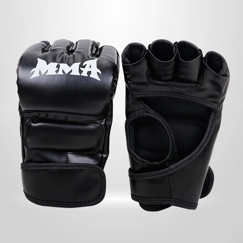 Professional Boxing Training Gloves Half Finger Leather Cushion for Adult Sanda Boxing UFC Training Sandbag Knuckles