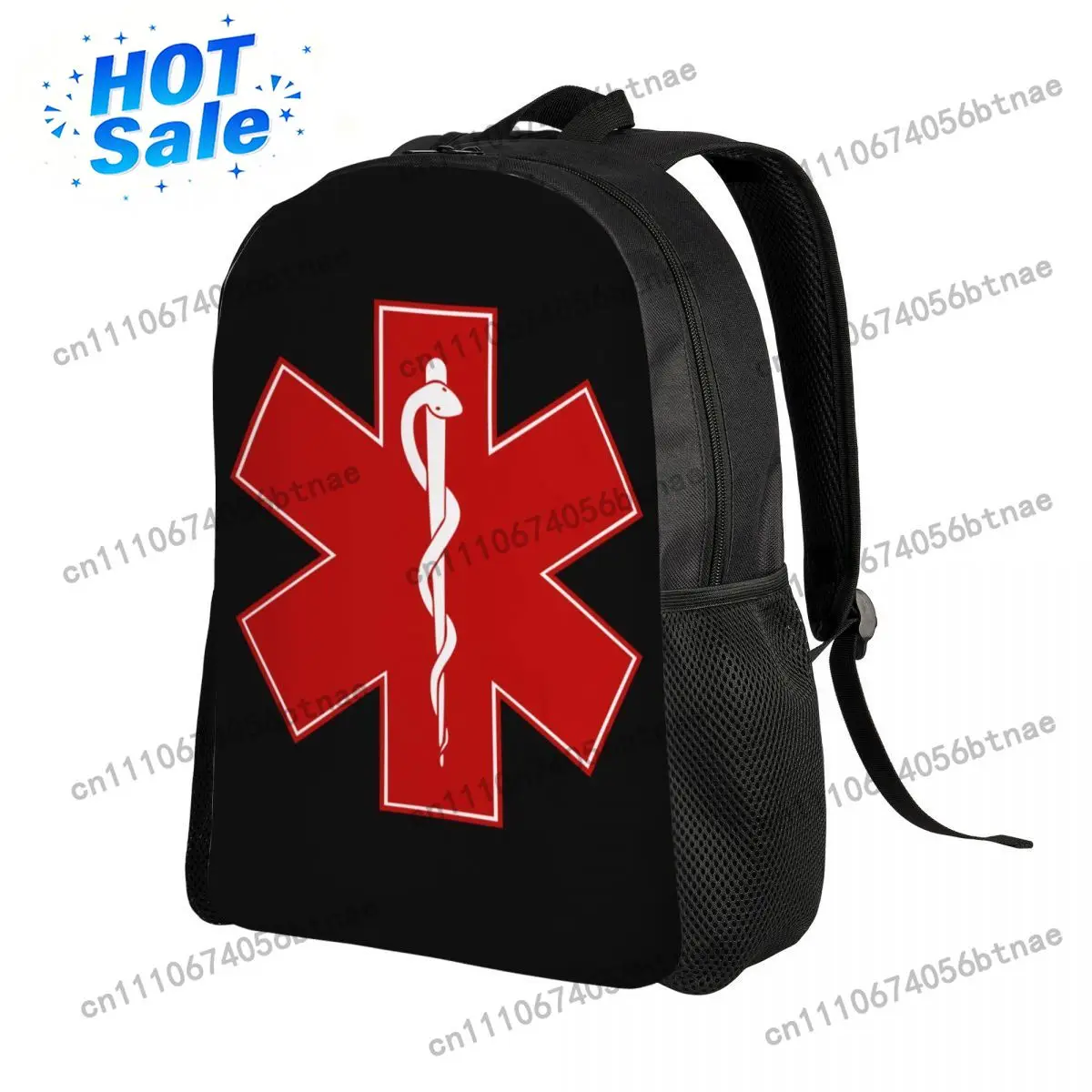 Emt Star Of Life Backpack for Men Women College School Students Bookbag Fits 15 Inch Laptop Emt Paramedic Medical Bags