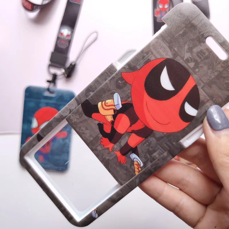 Marvel Cartoon Figure Spiderman Credential Holder Lanyard Keys ID Card Sleeve Badge Holder Charm Cartoon Keyring Neck Straps view 3