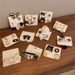 High-end Set Brooch Women's Camellia French Small Fragrance Style Brooches Coat Bow Decoration Retro Pin Accessories Jewelry