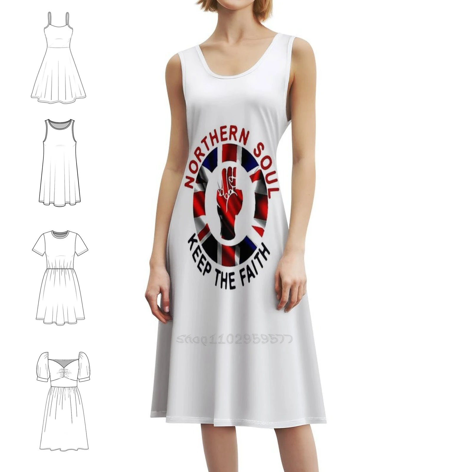 فستان Northern Sol النسائي الهيب هوب ملابس الشارع مطبوع عليه رسومات جرافيكية للحفلات والنوادي فستان Northern Soul للفتيات #1