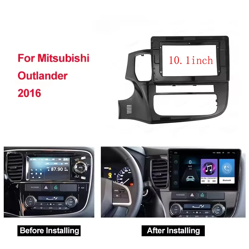 

10.1 Inch Car Radio Fascia Panel Frame Dashboard ABS+PC Plastic Installation Trim Kit for Mitsubishi Outlander 2016+
