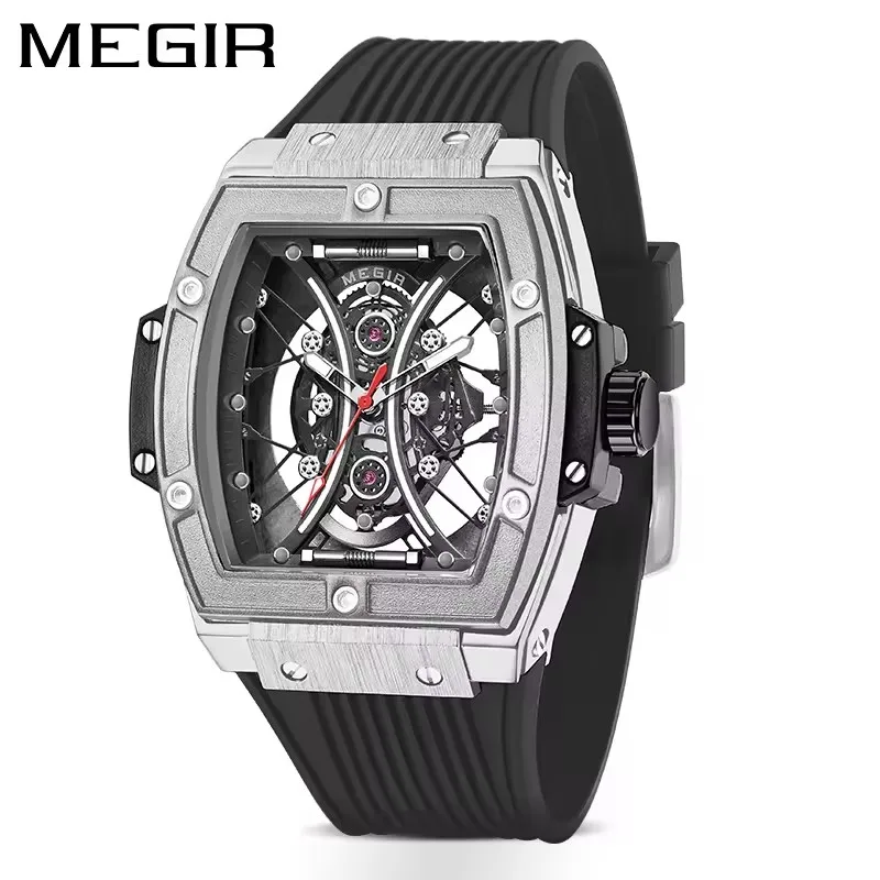 unique made in China man quartz watch original Rubber strap Luminous rectangle business Leisure watch design