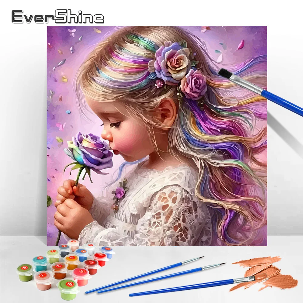 Evershine Adult Paint Wer Rose Coloring By Numbers Girl Art Figure Drawing Handpainted DIY Gift Wall Decoration