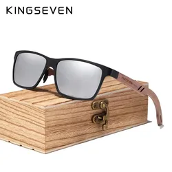 KINGSEVEN Trend Polarized Walnut Wooden Sunglasses Men UV400 Lens  Women Glasses Driving Outdoor Eyewear Unisex