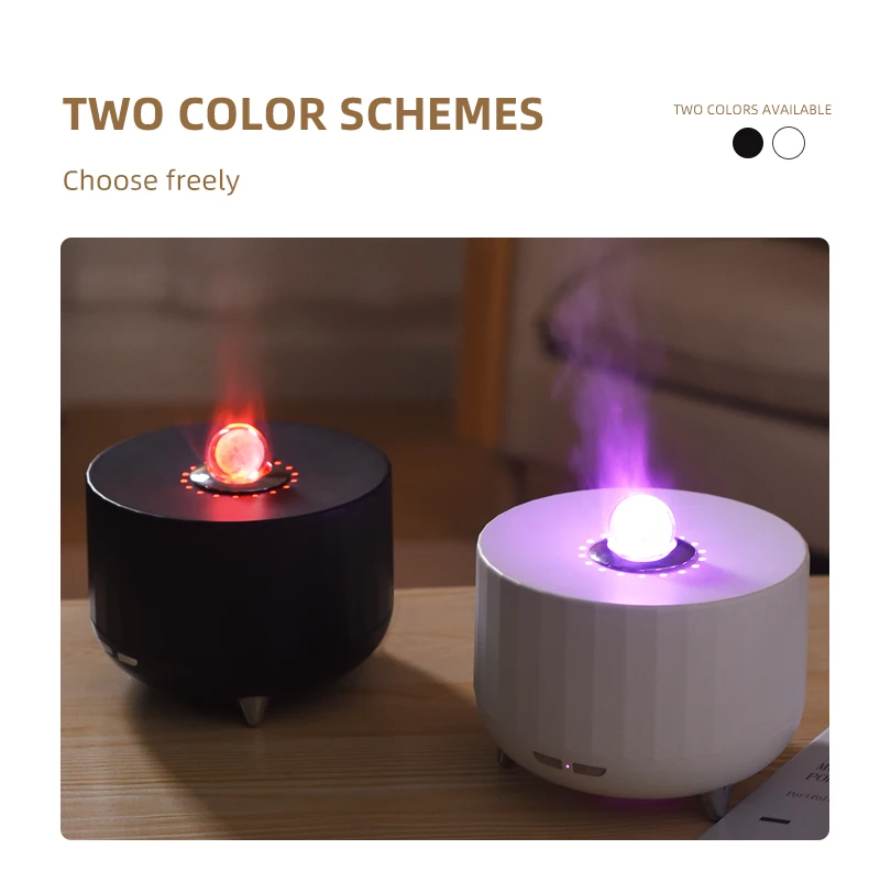 3D-Flammen-Aroma-Luftbefeuchter, 7-Farben-Licht, 2H/4H-Timer, 300ml, Diffusor für ätherische Öle, leiser Nebel, Tischdekoration für Zuhause und Büro – Detail 11