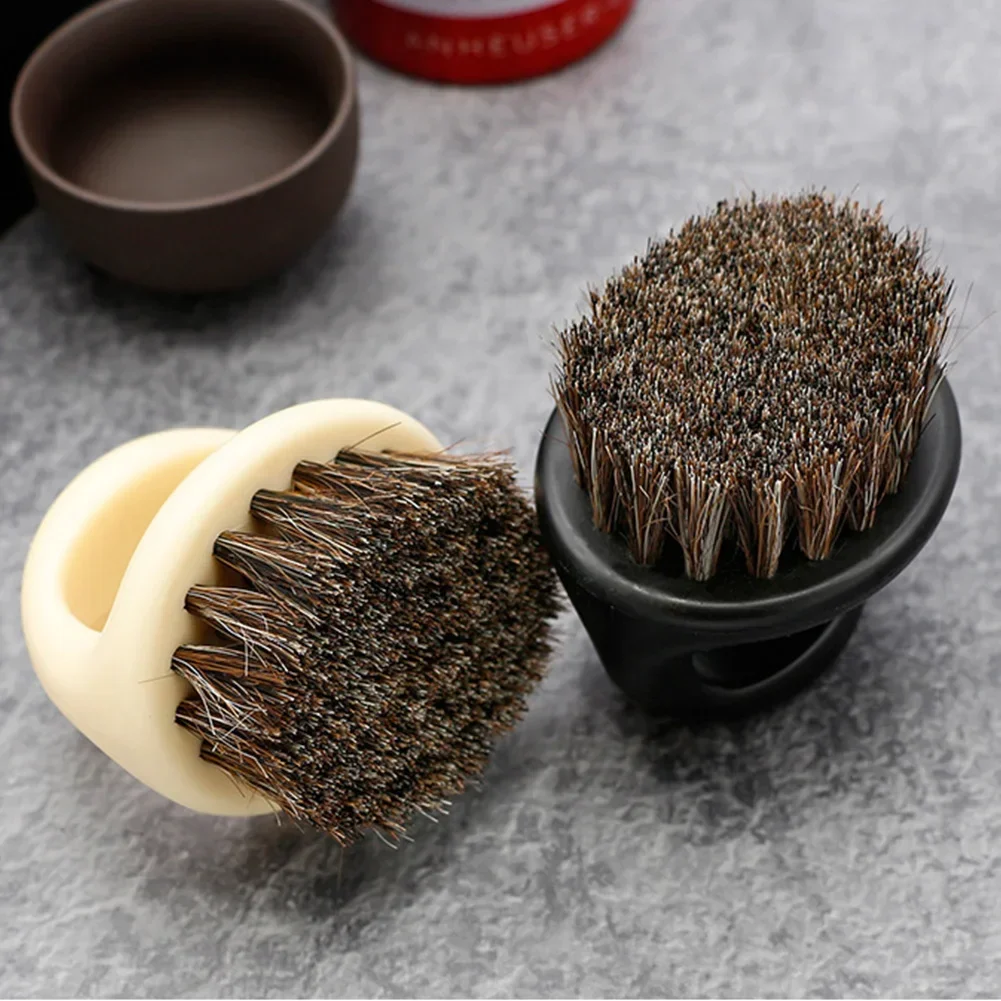 Парикмахерская щетка для пыли, антистатическая щетина кабана, кольцо, расческа для бороды, салонные щетки для подметания волос, мужская щетка для бритья лица, щетка для усов