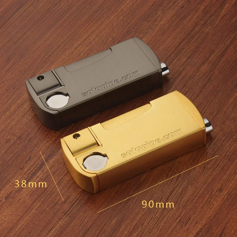 N One-piece Pipe Butane Gas Lighter Creative Retro Side Mechanical Press Ignition Oblique Flame Metal Lighter Tool Gift for Men