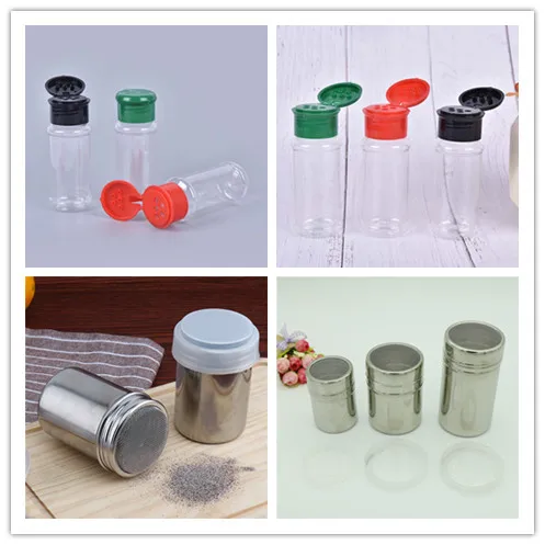 

1/5Pc Spice Salt Pepper Shakers Seasoning Jar BBQ Condiment Vinegar Bottle Icing Sugar Powder Cocoa Flour Coffee Sifter