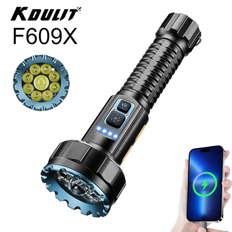 High Power Flashlight 10000 Ultra Powerful Torch Usb Rechargeable Led Lamp Fluorescence Army Tactical Flashlight Hunting Camping