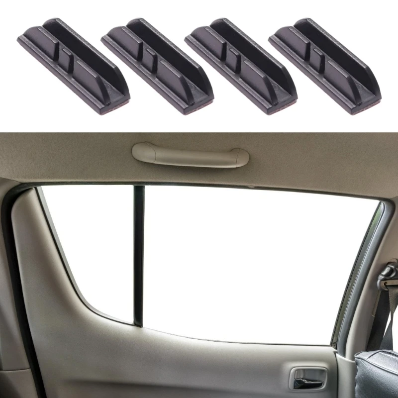 Car Side Shade Mount Clip 12 Piece Black Plastic Adhesive Backing 3.5 x 0.9 for Interior Side Window Installation and
