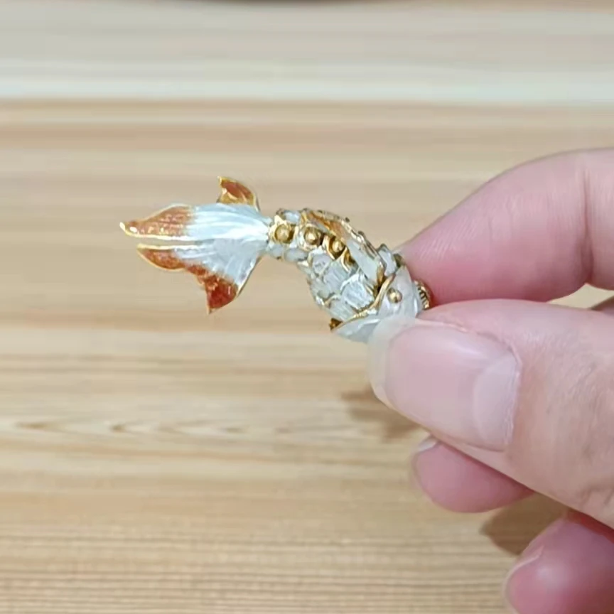 5pcs 2 Size Chinese Good Luck Koi Fish Charms for Jewelry Making Pendants Cloisonne Enamel Animal Accessories DIY Earrings