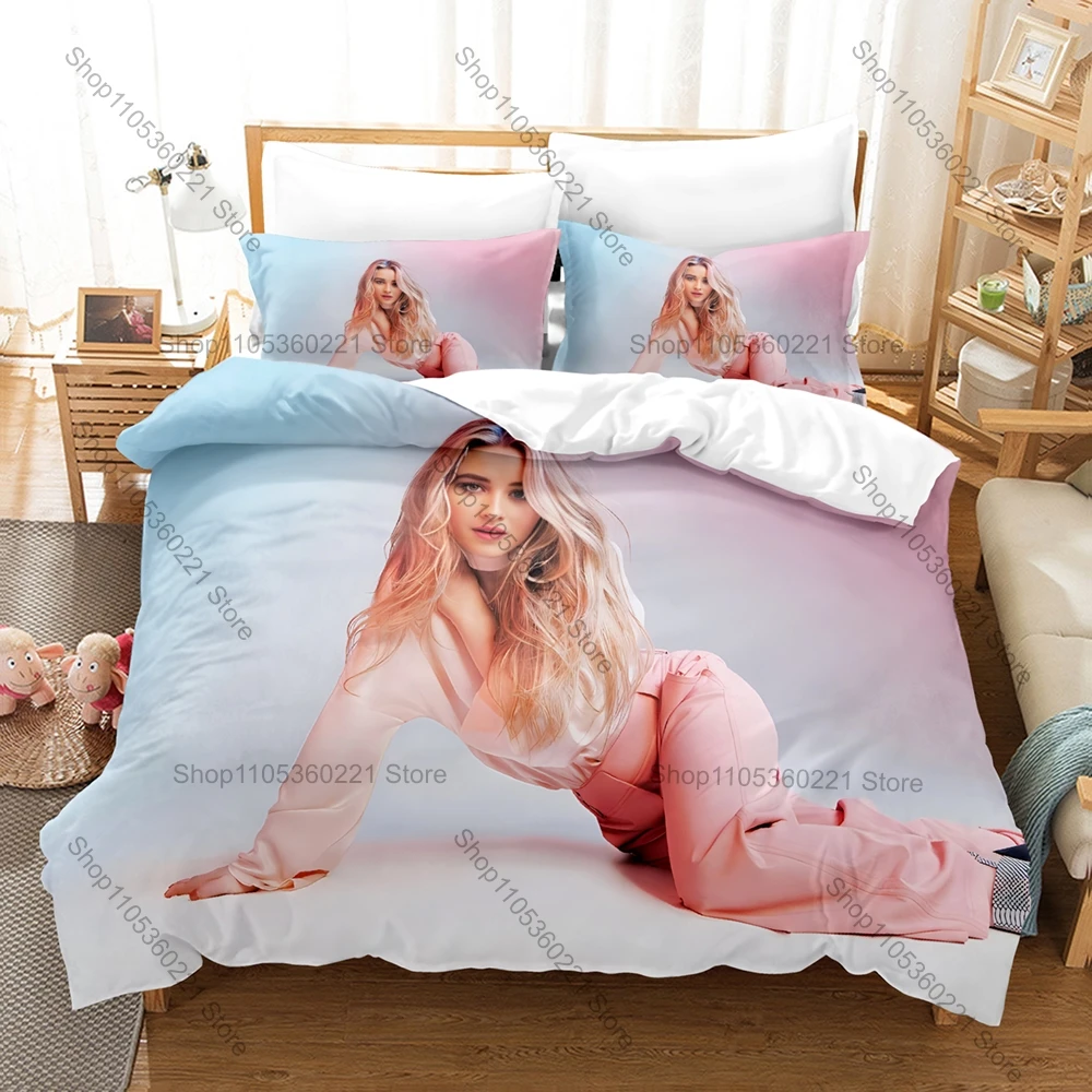 Personality Sabrina Carpenter New Bedding Set Music Star Print Duvet Cover Pillowcase Bedroom Home Decor For Fans Music Artist T