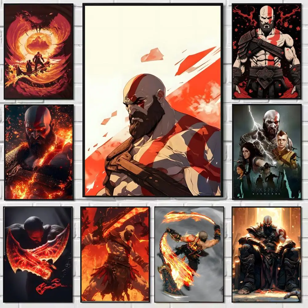 

God of War Painting Calligraphy Canvas Poster: Crease Free Waterproof Durable All Space Wall Decor