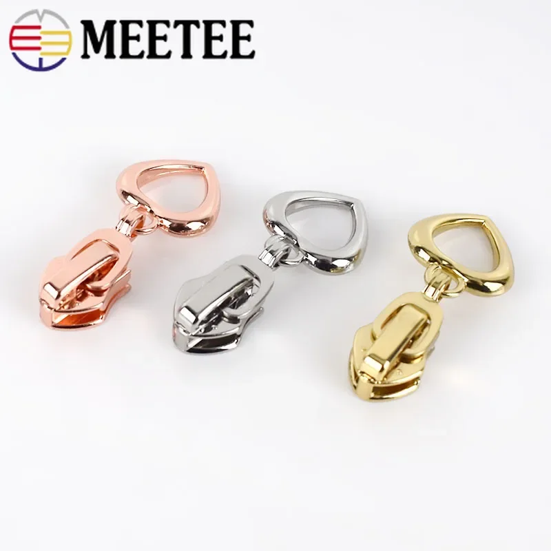 20pcs Meetee 5# Zipper Sliders for Nylon Zippers Jacket Clothes Zip Repair Kit Zips Head Puller DIY Bag Sewing Accessories