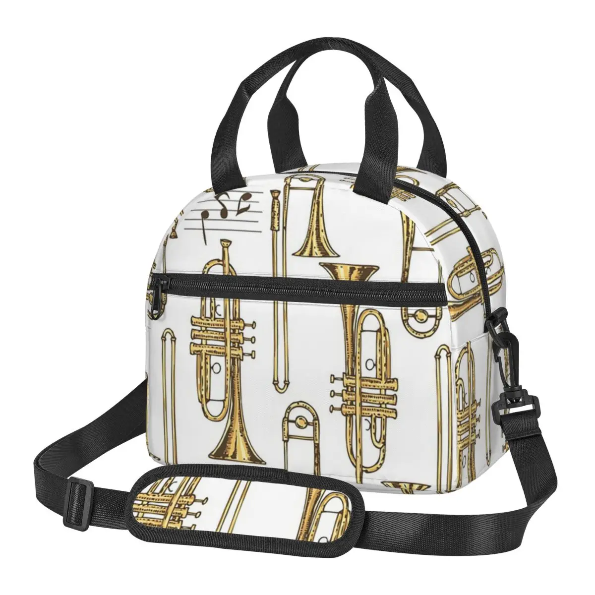 

Trumpet Horn Instruments Insulated Lunch Bag for Women Picnic Storage Food Boxes Container Cooler Thermal Lunch Box Tote