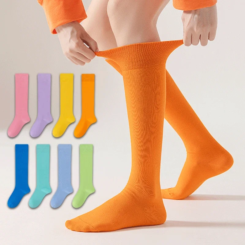 Women Colorful Long Sock High Quality Soft Breathable Middle Tube Socks Fashion Casual Comfortable Simple Girls JK Lolita Sox