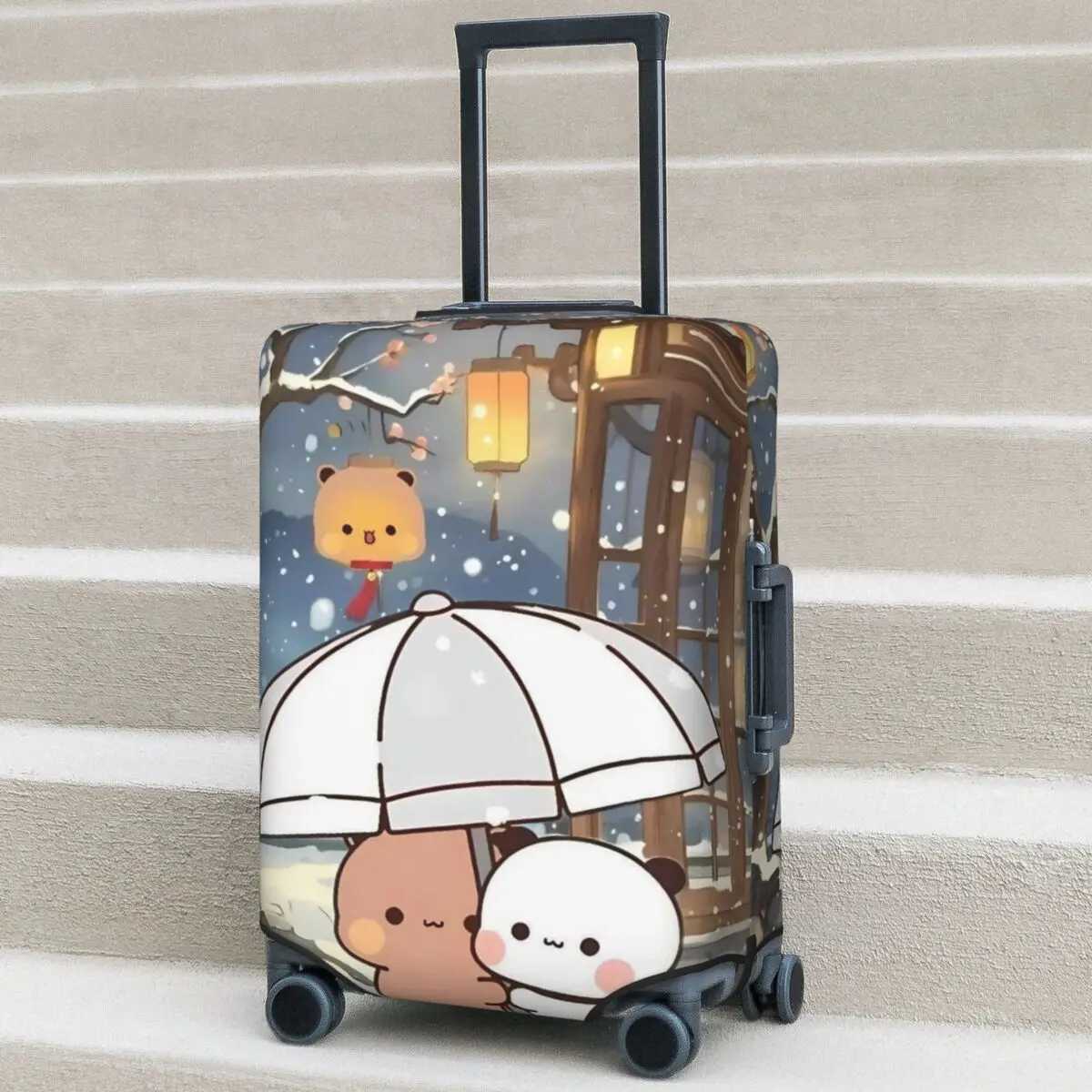 

Bubu And Dudu Merry Christmas Tree Santa Suitcase Cover Practical Travel Protection Luggage Accesories Holiday