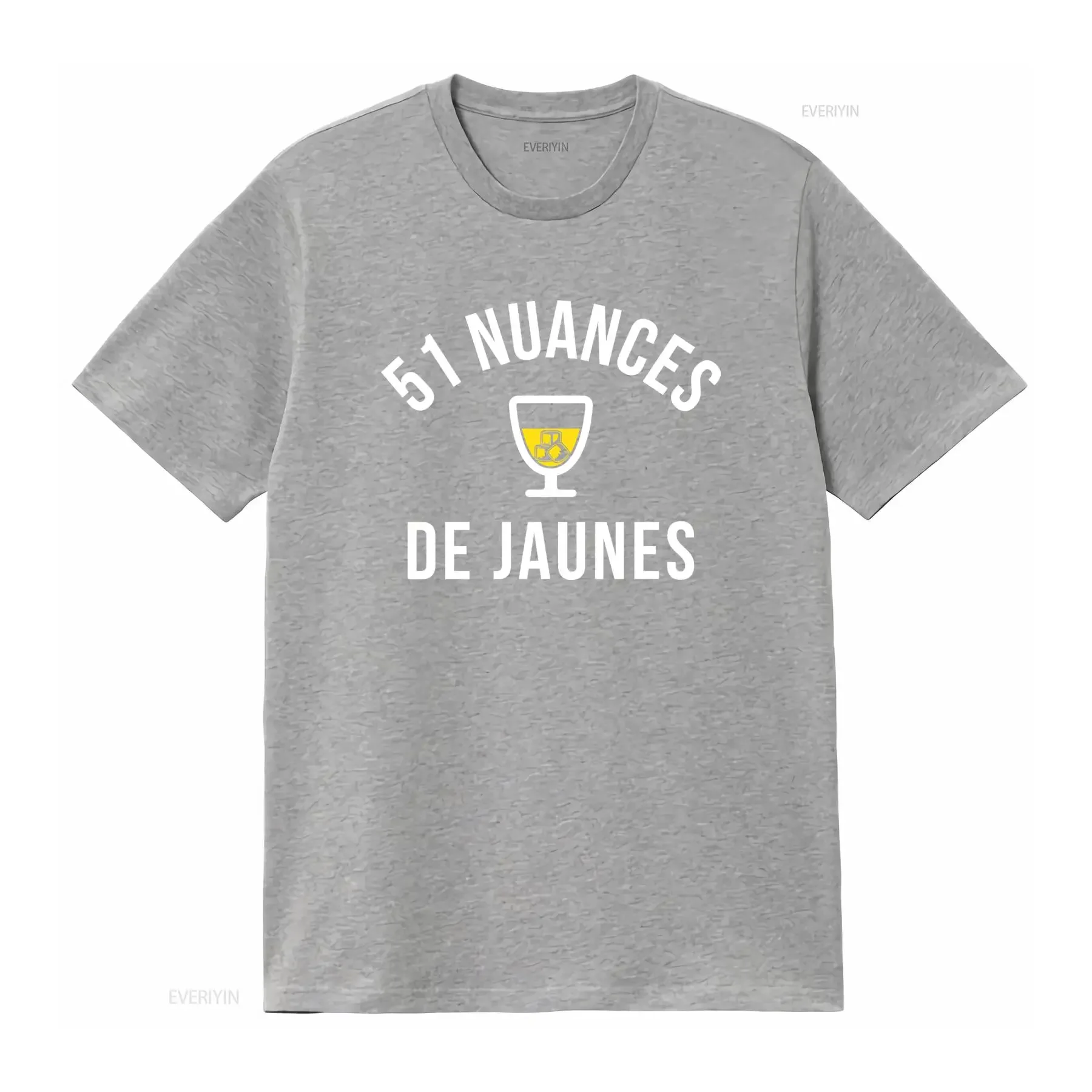 Pastis 51 Shades of Yellows T Shirt Women Design for Trendy Fashion Vintage Washed Soft Homme Casual Breathable Streetwear