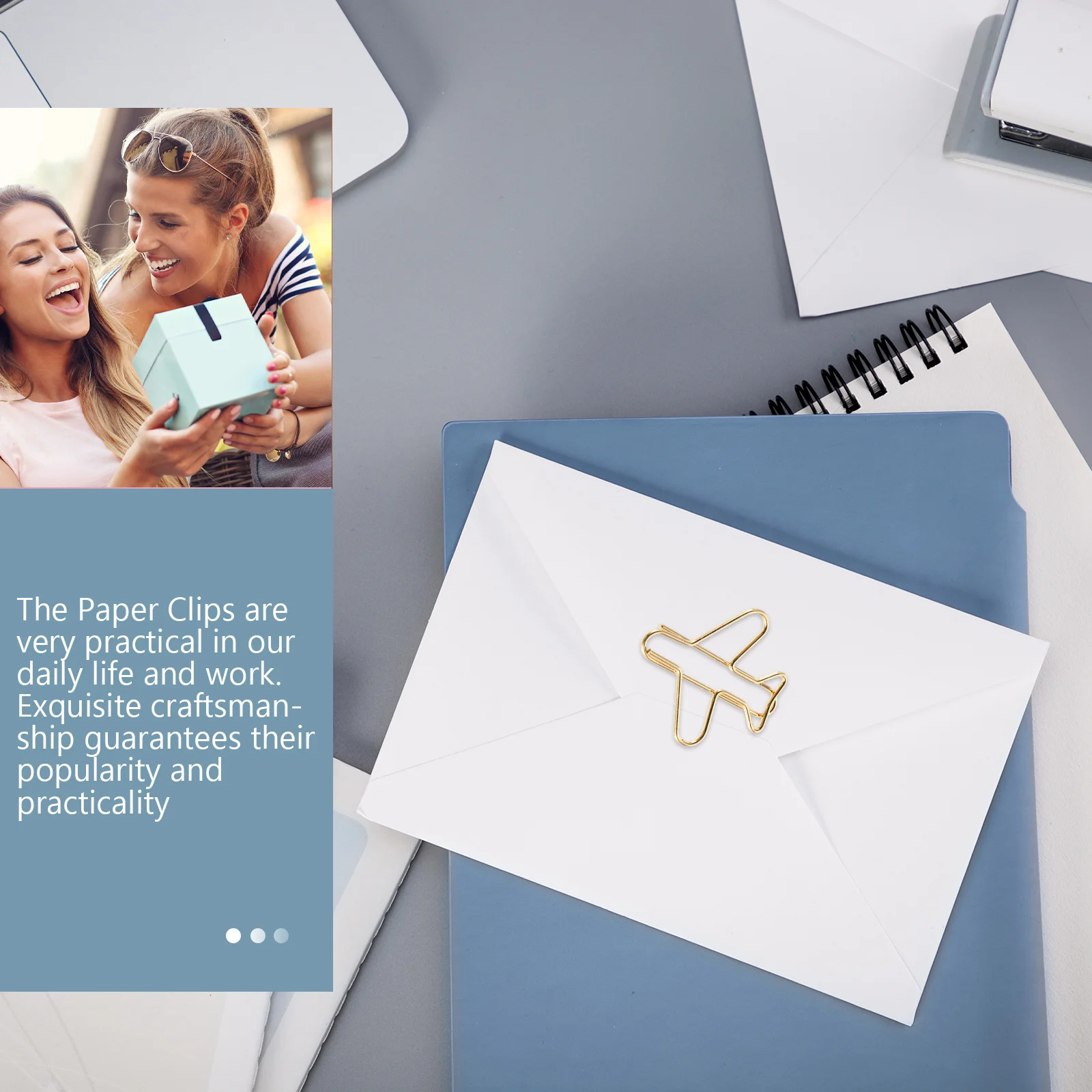 20Pcs Unique Paper Clips Airplane Design Metal Organizer Clips for Documents Travel Notes Craft Projects Cute Page Holders