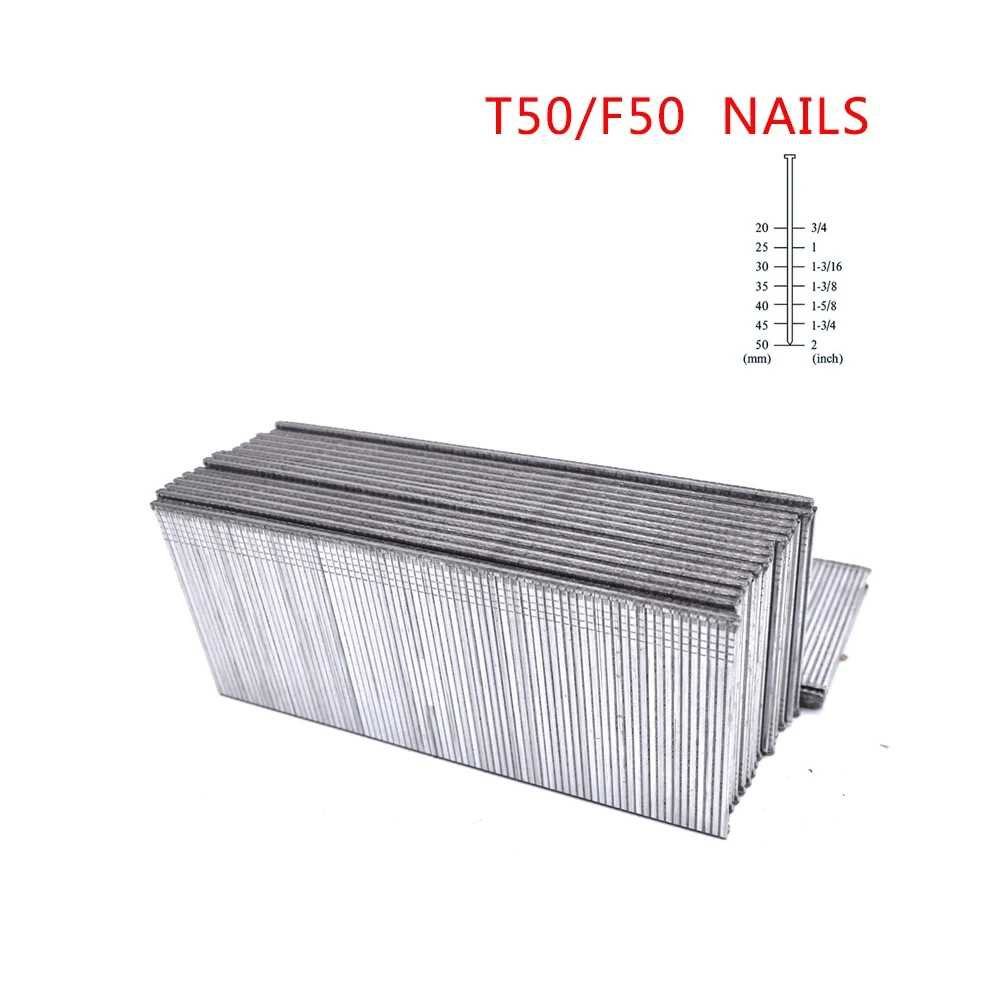 

T50/F50 2 Inch 49mm 2500Pcs Brads Nails For Framing Tacker Nail Staple Gun