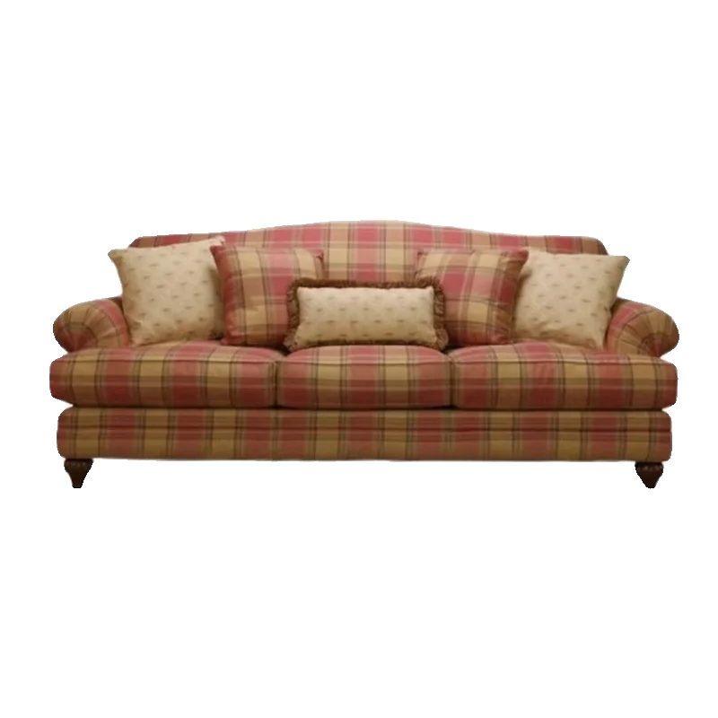 

Scottish plaid fabric single tiger chair French retro pastoral style