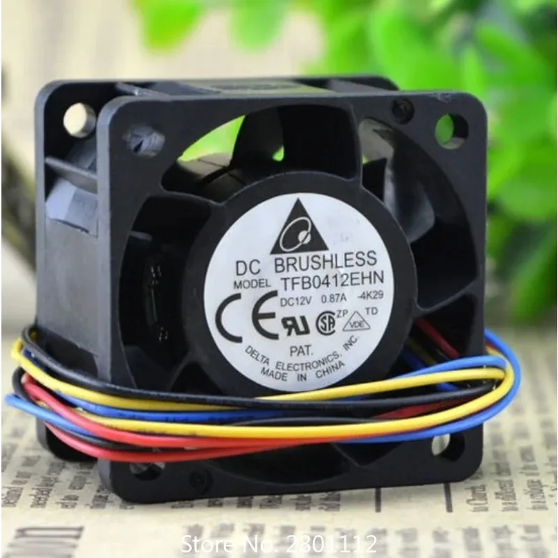 New Cooling Fan for Delta TFB0412EHN 12V 0.87A 4cm Double Ball Pwm Server Fan 4028 40x40x28mm