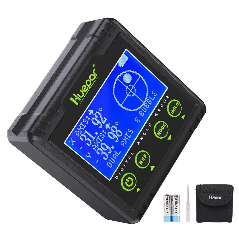 Digital Angle Gauge Protractor Electronic Bubble Level Dual Axis Box 0.01° Accuracy V-Groove Magnetic Base LCD Display Carpentry