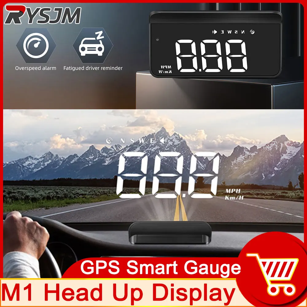 M1 GPS HUD Speedometer Speed Alarm Projector Car Electronic Accessories On-board Computer Windshield Projector Head Up Display