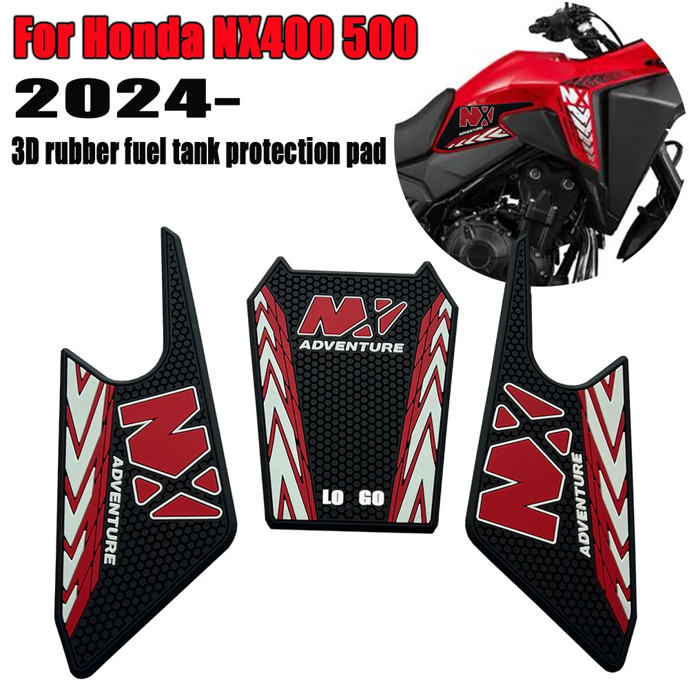 new model 2024 For Honda NX400 NX500 Motorcycle Tank Pad Protector 3D rubber Sticker Decal Gas Knee Grip Tank Traction Pad Side