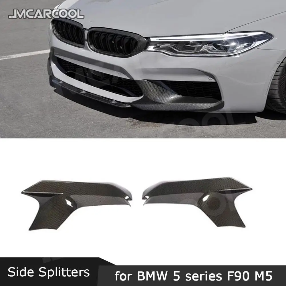 

JMCARCOOL For BMW 5 Series F90 M5 2018-2020 Carbon Fiber Front Lip Flaps Aprons Head Bumper Upper Side Splitters