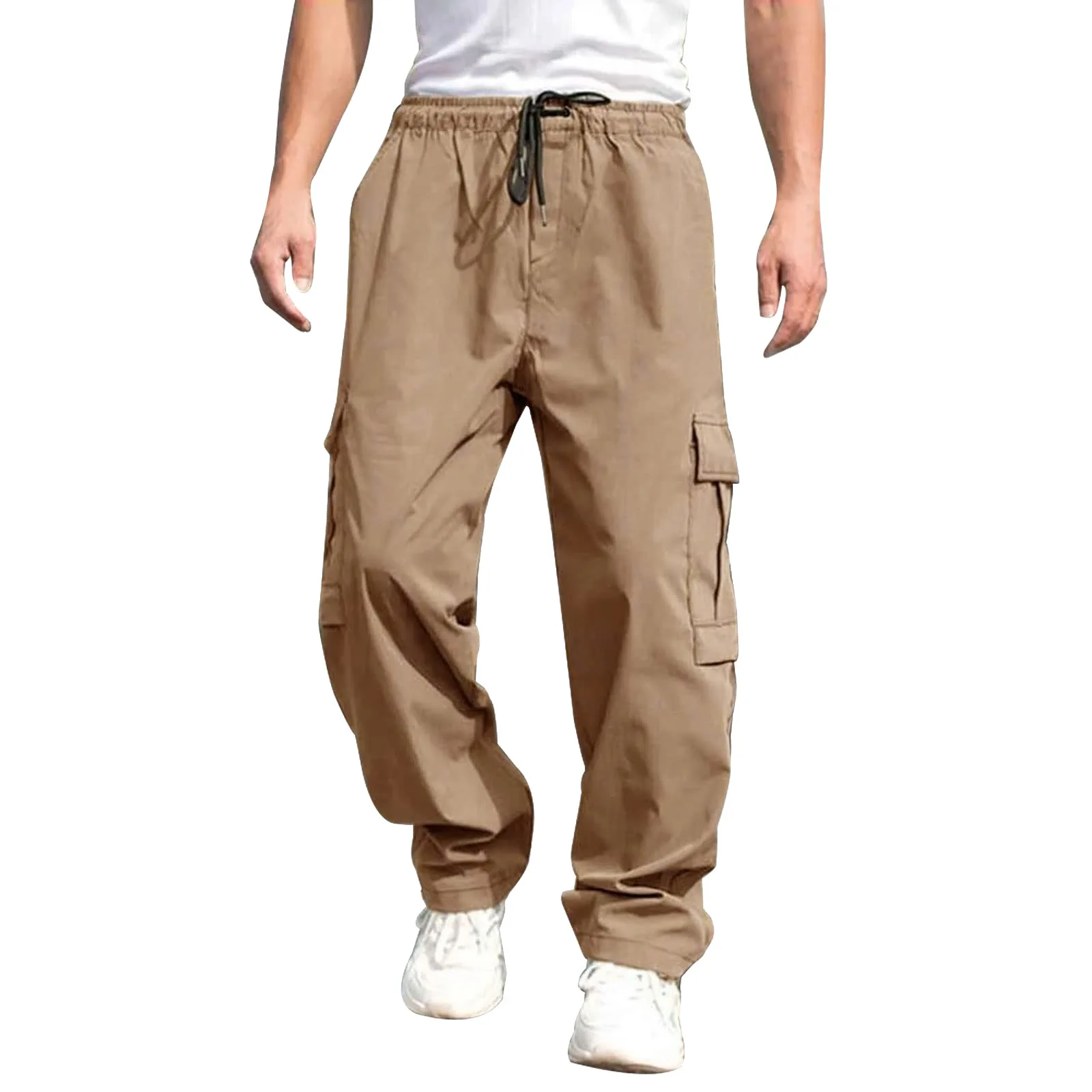 

New European and American Men's Loose Straight Casual Trousers Men's Work Pocket Pants