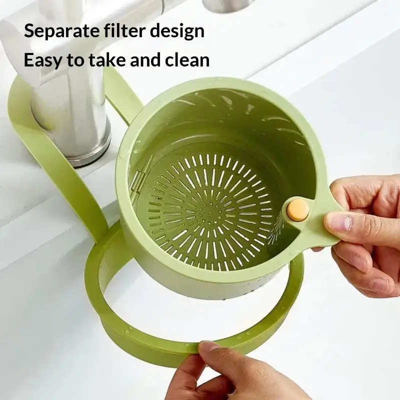 Kitchen Sink Hanging Draining Basket Detachable Food Filter Easy Residue Pour Out Multi-functional for Kitchen Organizer