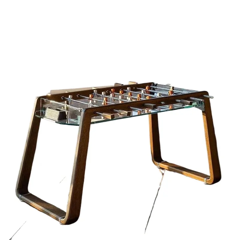 Transparent tempered crystal glass solid wood table football machine acrylic standard adult table football table