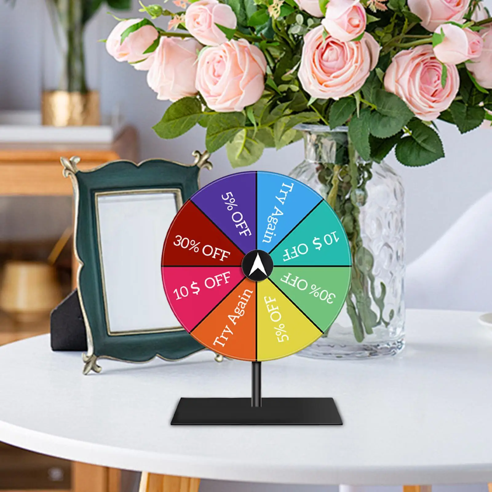 Tabletop Prize Turntable Lucky Draw Roulette Wheel Portable Erasable Fortune