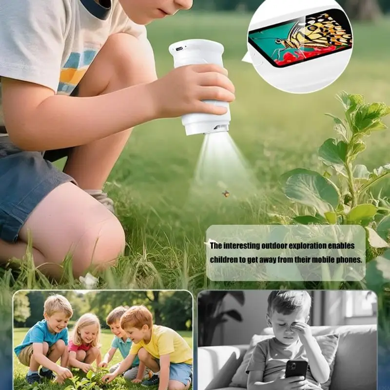 Childrens Microscopes Toy Imaging Compacts Handheld Design With Neck Strap for Outdoor Discovery 