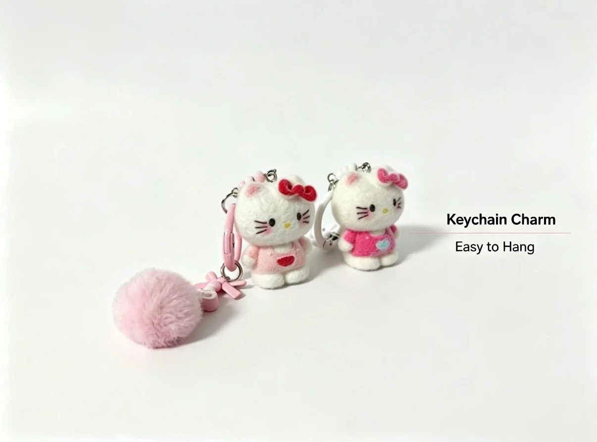 Kawaii Anime Niedliche Katzen-Miniaturfigur Schlüsselanhänger Rucksack-Anhänger Schreibtisch-Deko Überraschungsgeschenk für Fans Mädchen zum Geburtstag – Detail 6