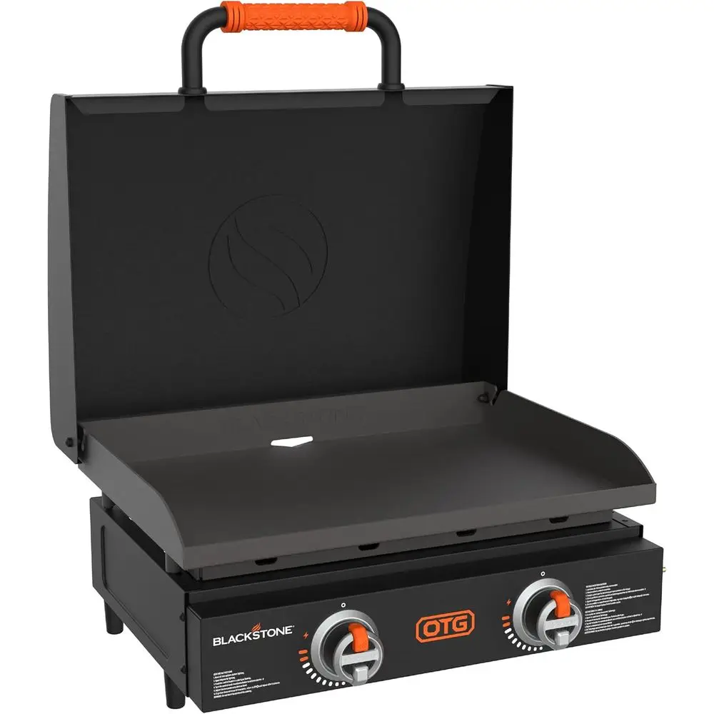 

Portable Outdoor Tabletop Griddle Plate with Hood, 22 Inch, Ideal for Camping and On-the-Go Cooking